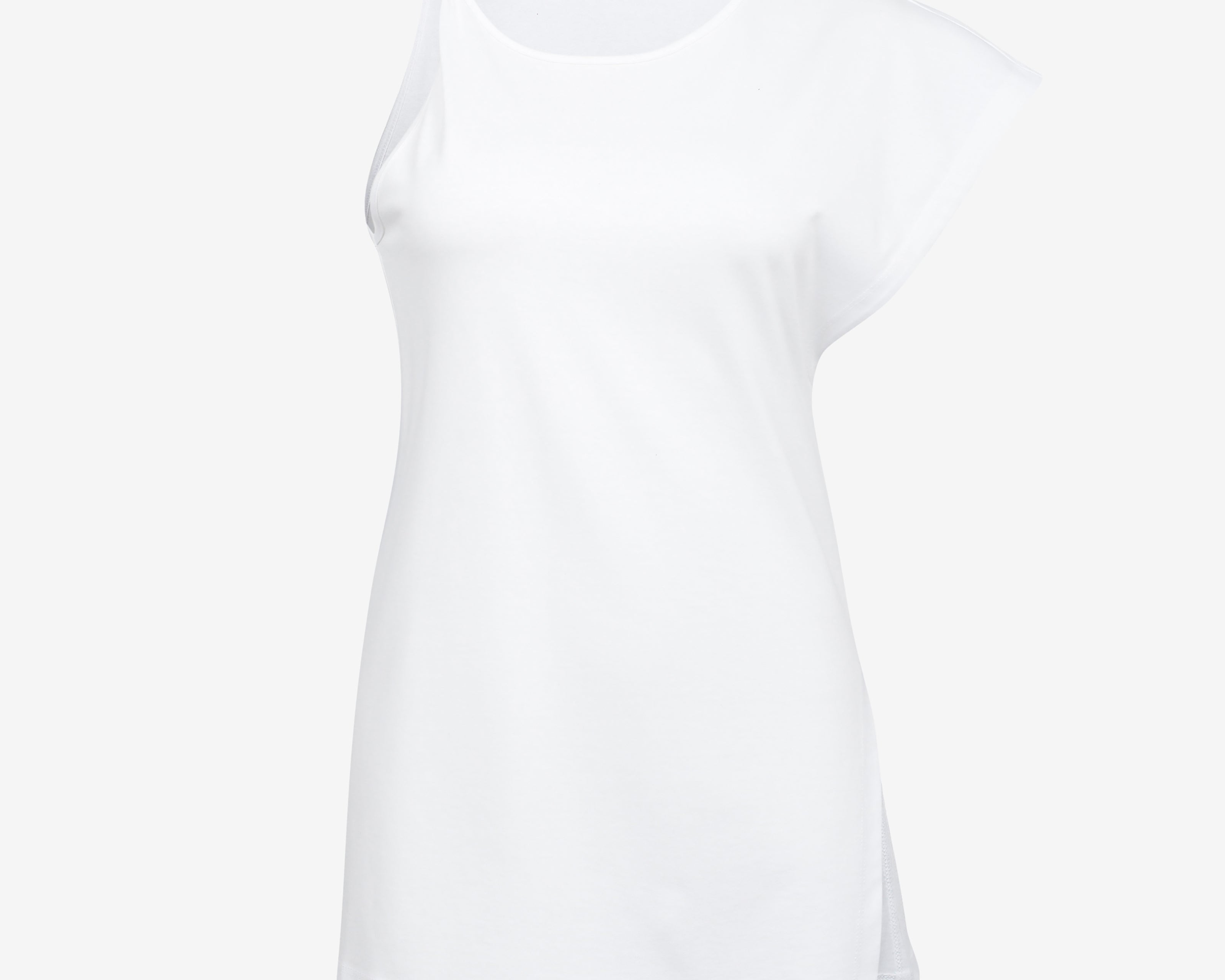 The Asymmetric Tee in White - Back View