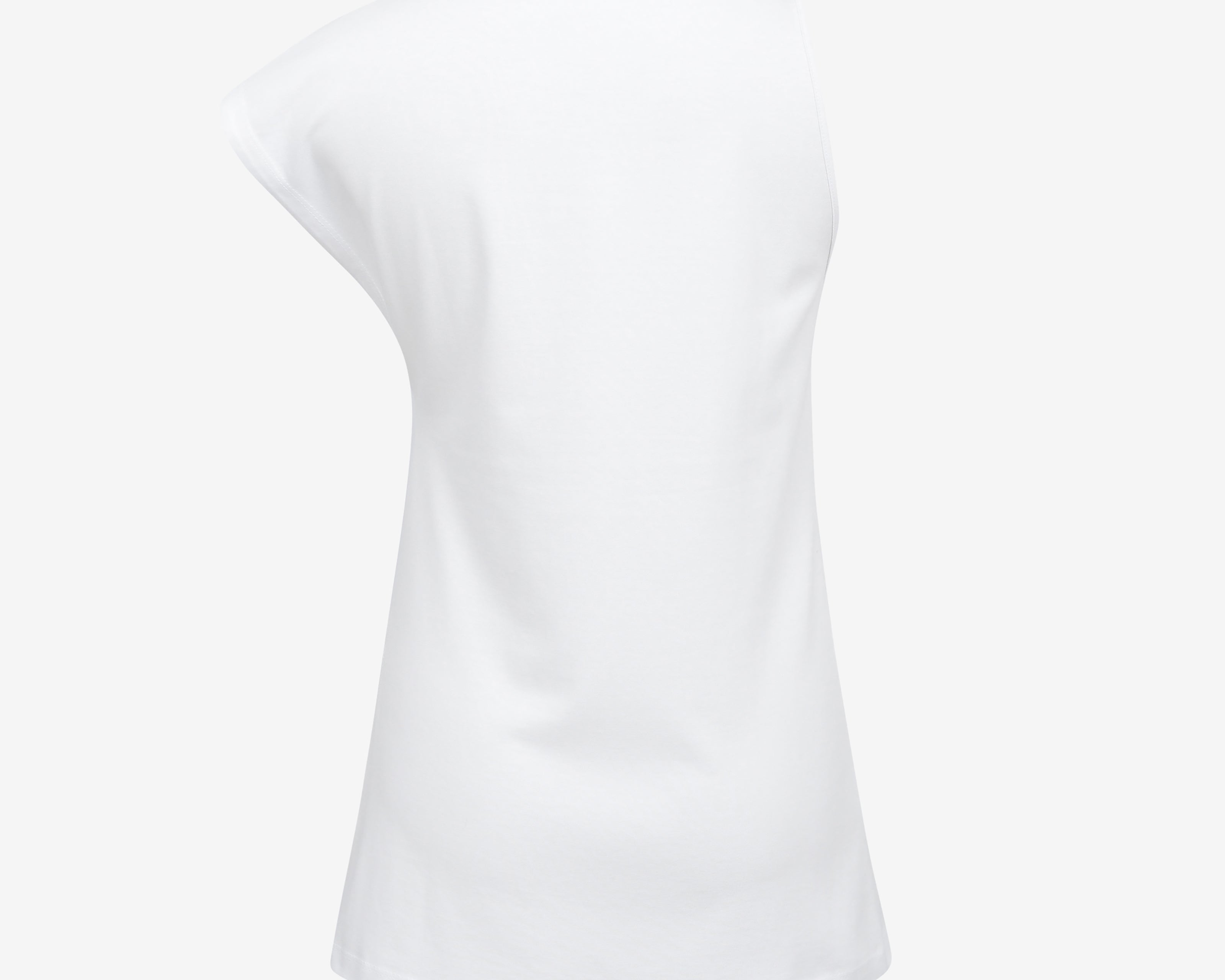 The Asymmetric Tee in White - Detail View
