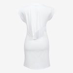 The Mini Open Back Dress in White - Detail View