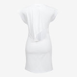 The Mini Open Back Dress in White - Detail View