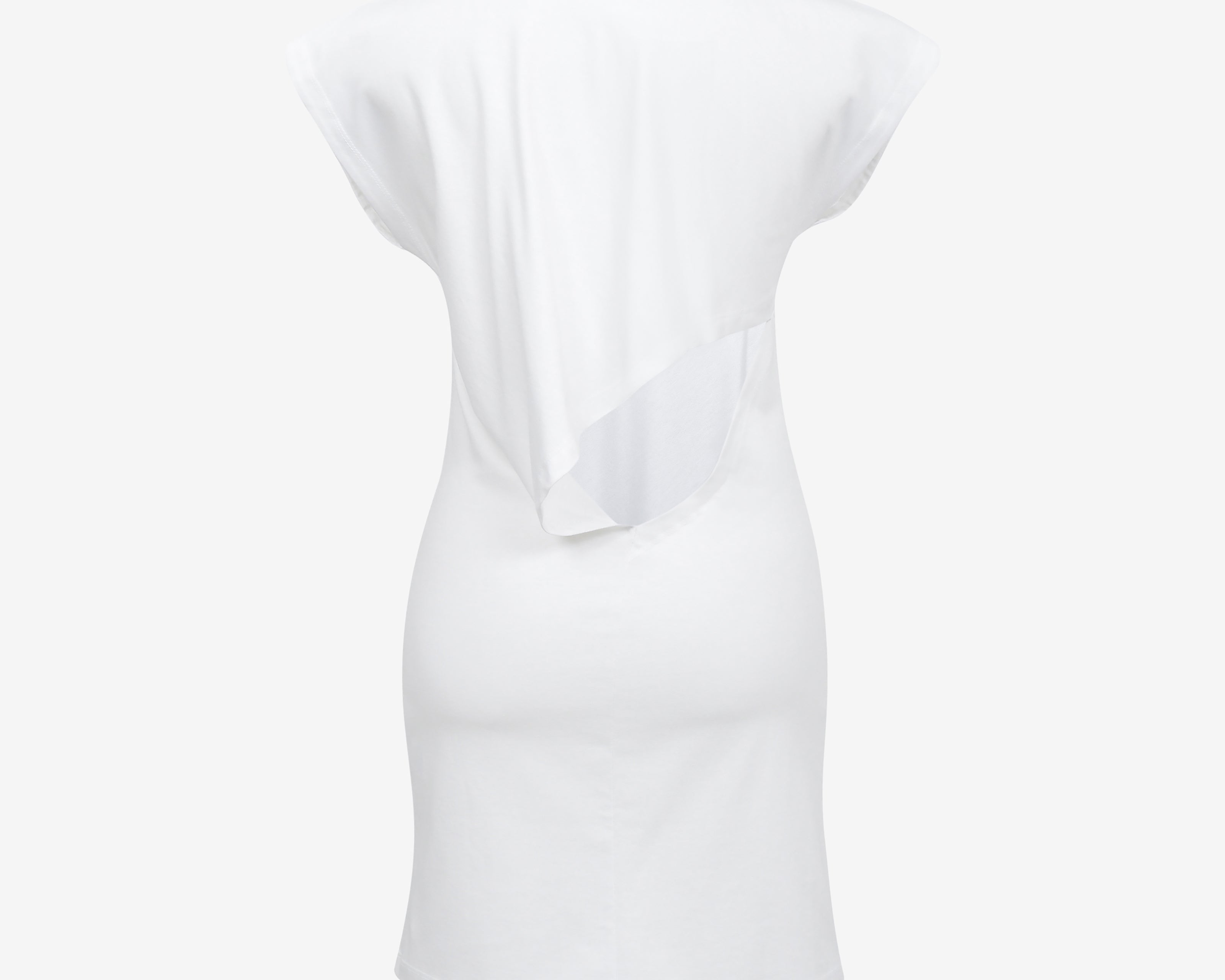 The Mini Open Back Dress in White - Detail View