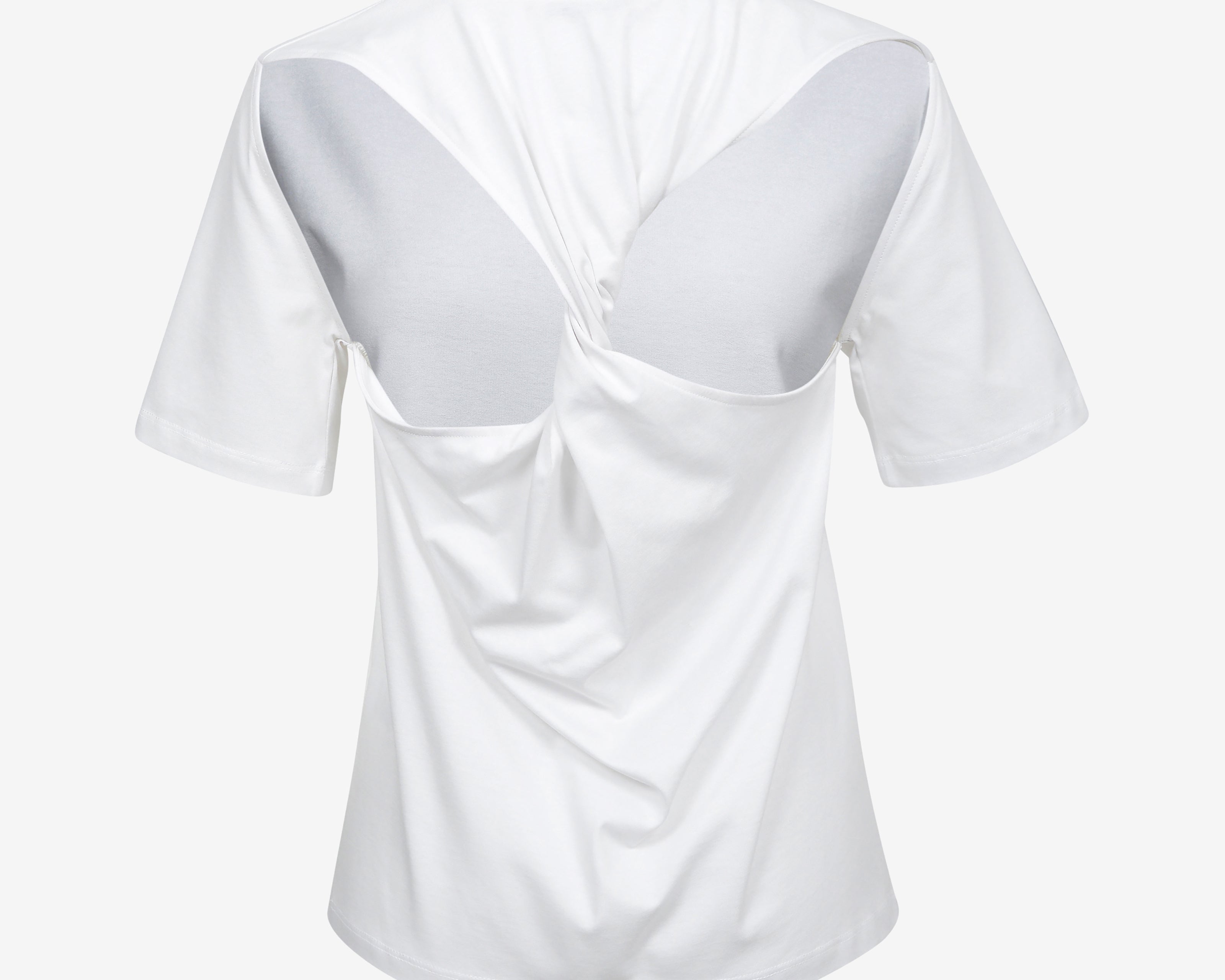 The Twist Back Tee in White - Image 5
