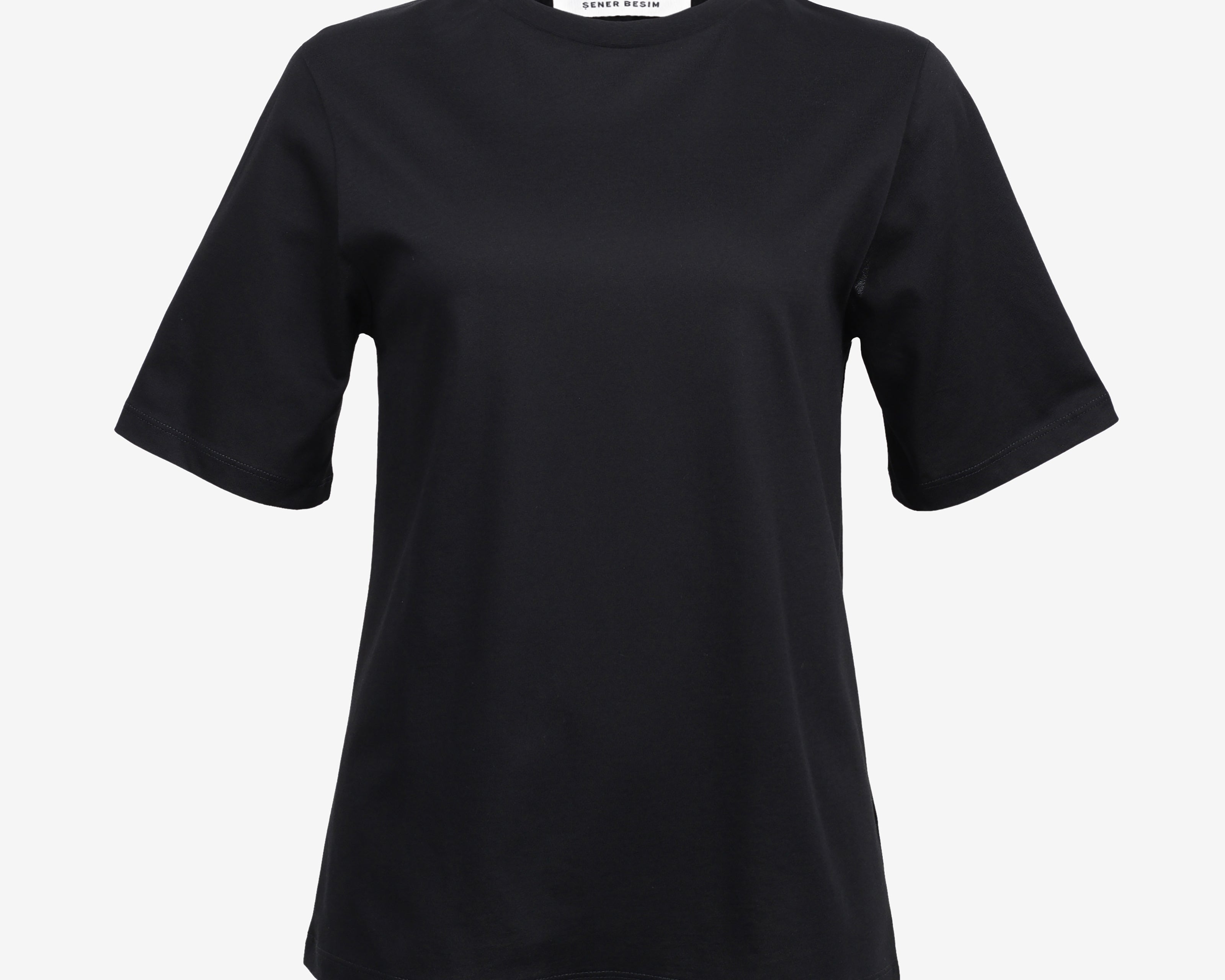 The Twist Back Tee in Black - Detail View