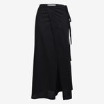 The Long Tie Skirt in Black - Side View