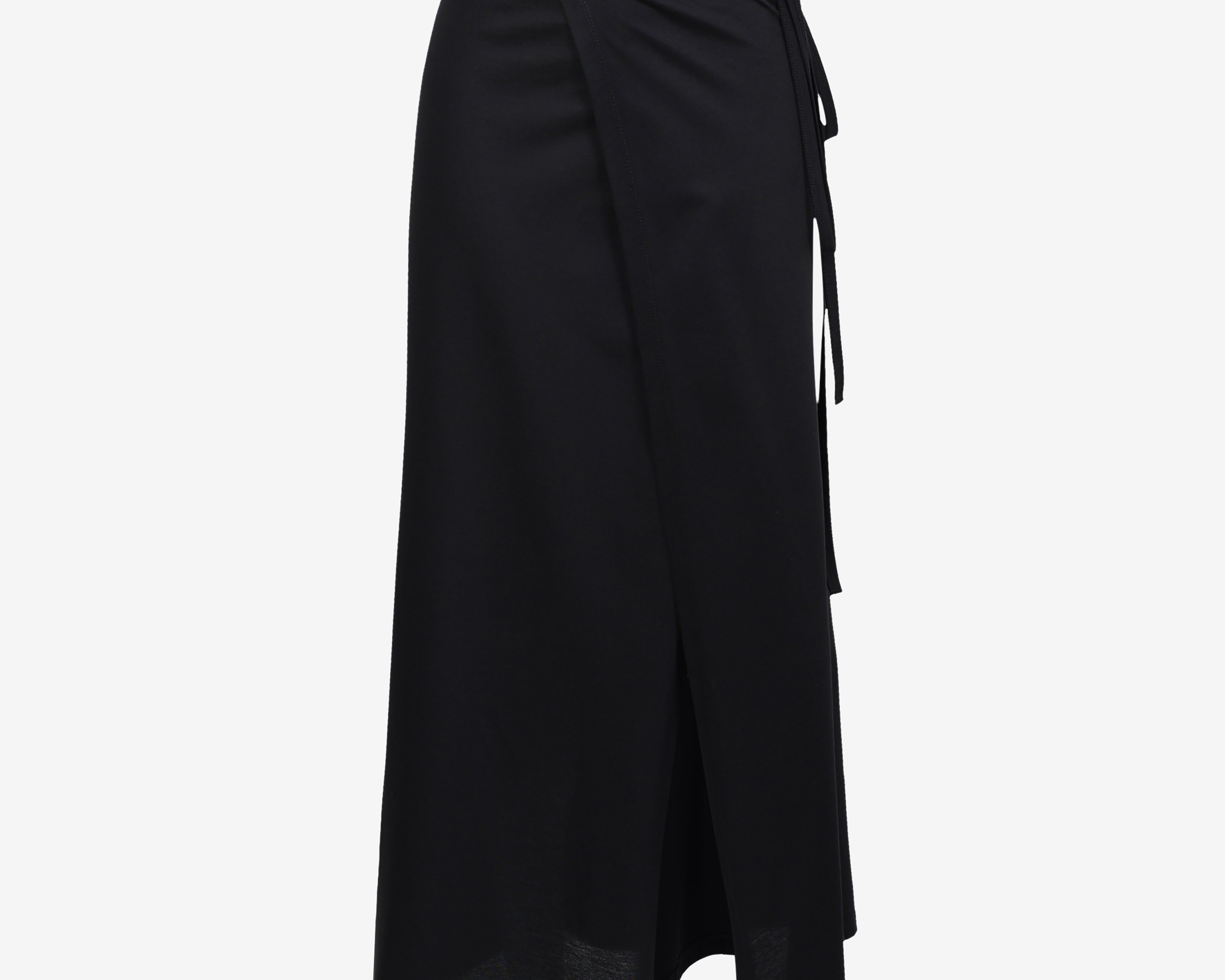 The Long Tie Skirt in Black - Side View