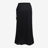 The Long Tie Skirt in Black - Detail View