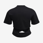 The Cropped Wrap Tee in Black - Image 5