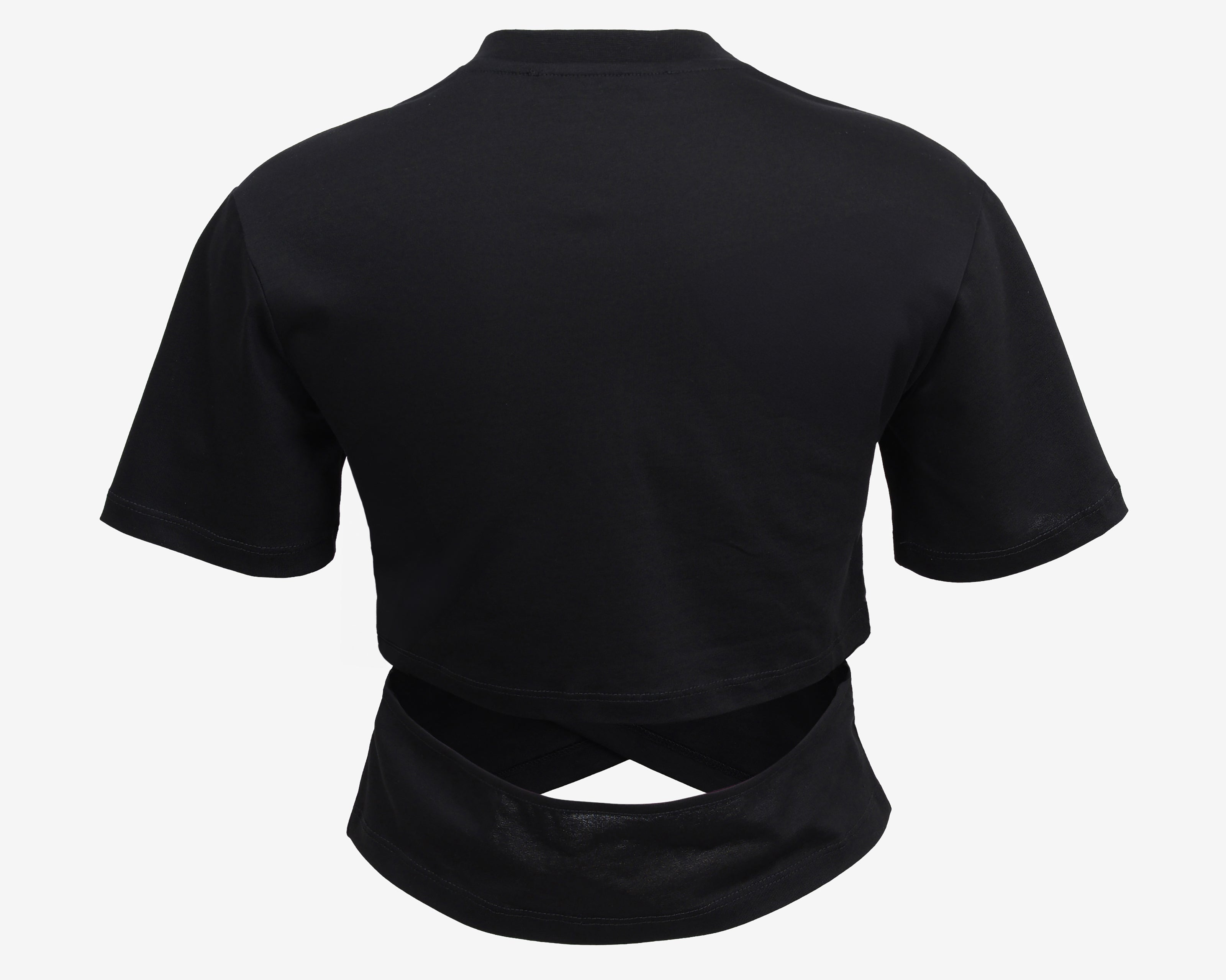The Cropped Wrap Tee in Black - Image 5