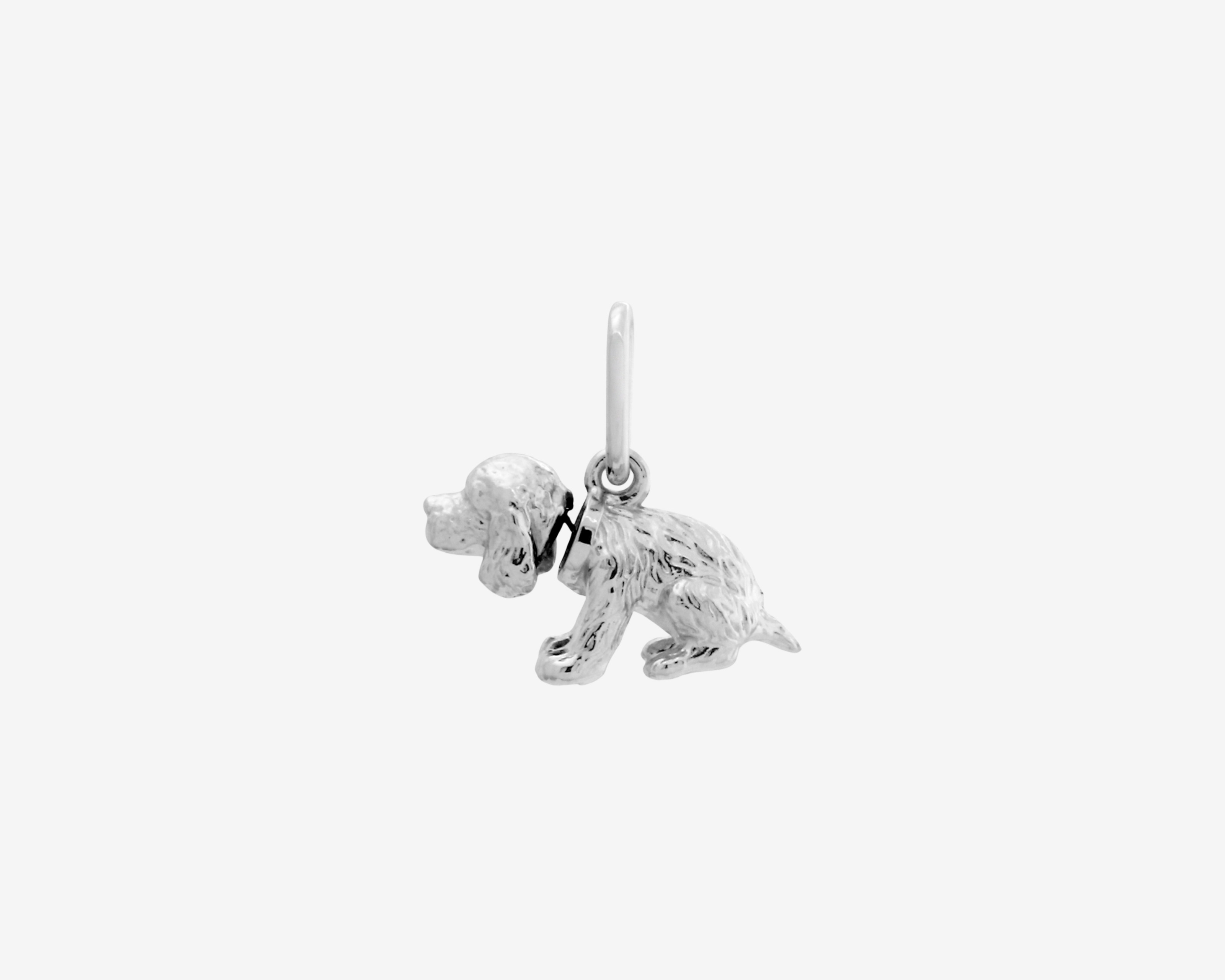Silver Bobble Head Dog Charm Sener Besim