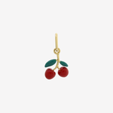 Cherry Enamel Charm Gold by Sener Besim
