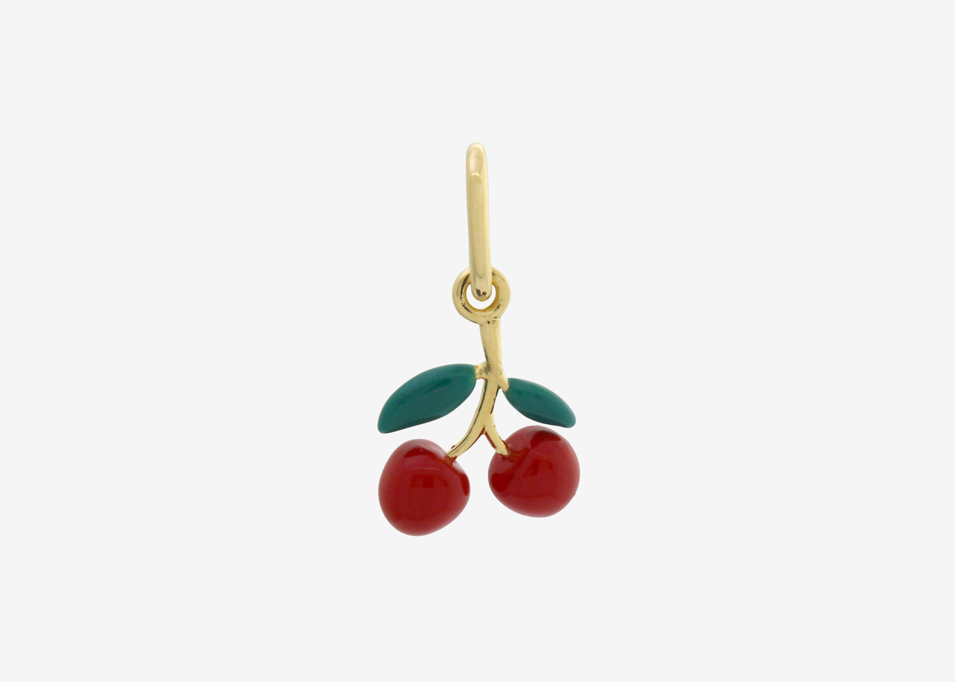 Cherry Enamel Charm Gold by Sener Besim