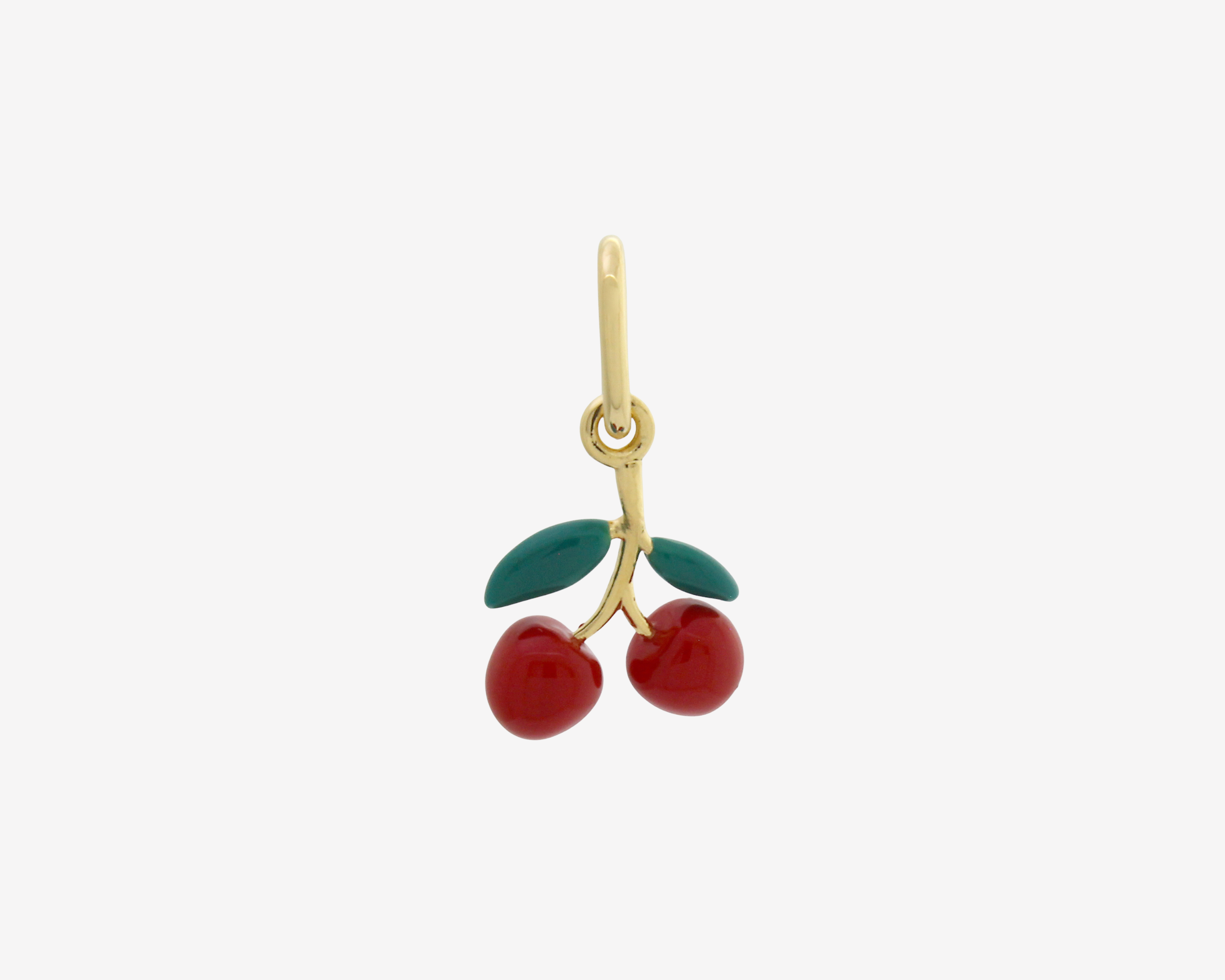 Cherry Enamel Charm Gold by Sener Besim
