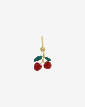 Cherry Charm Enamel Gold