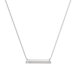 Diamond Bar Necklace in Silver Front View