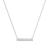 Diamond Bar Necklace in Silver Front View