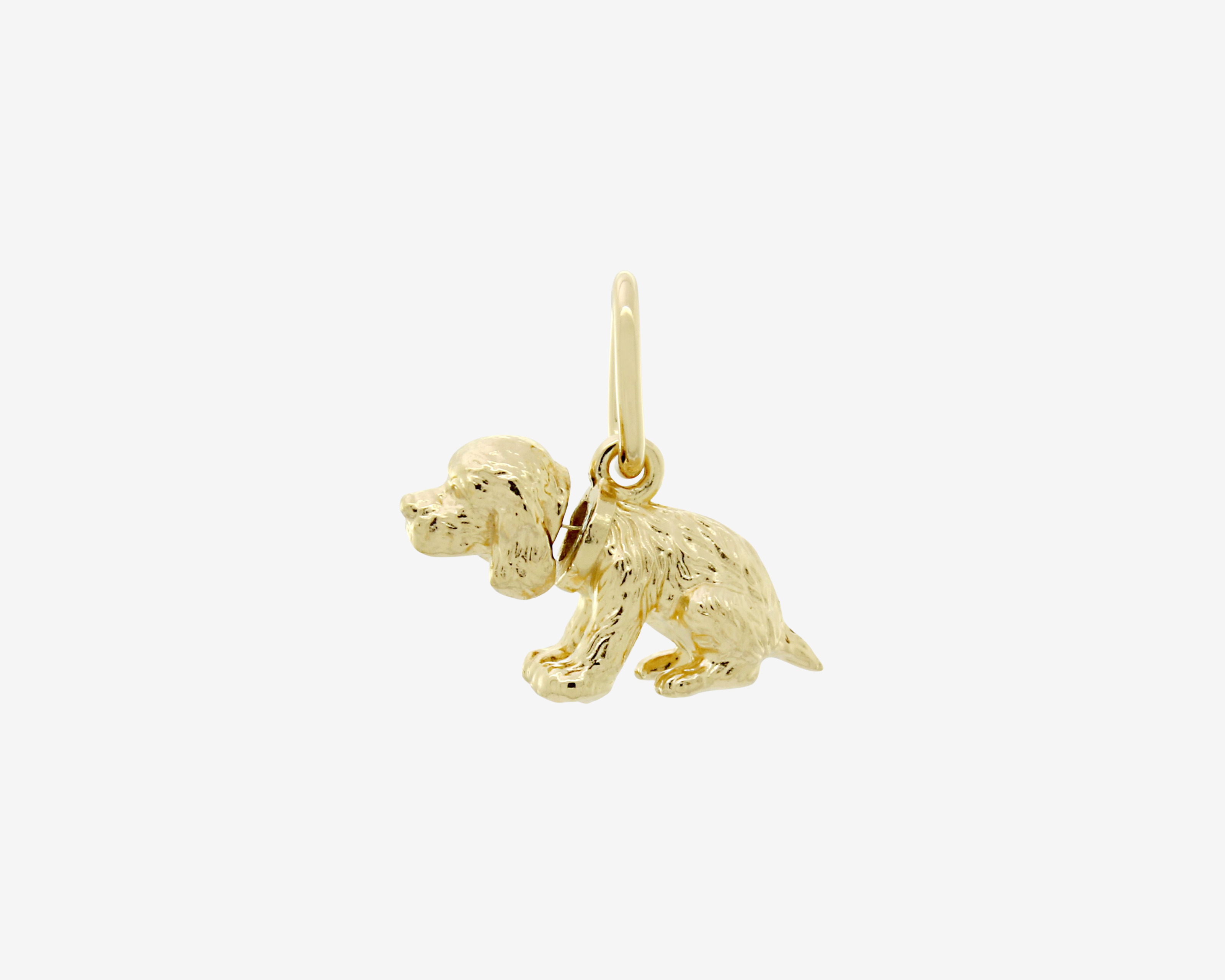 Şener Besim Dog Charm Bobble Head in 14ct gold plating with movable head — Buildable Collection
