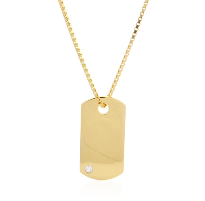 White Diamond Gents Tag by Sener Besim Close up