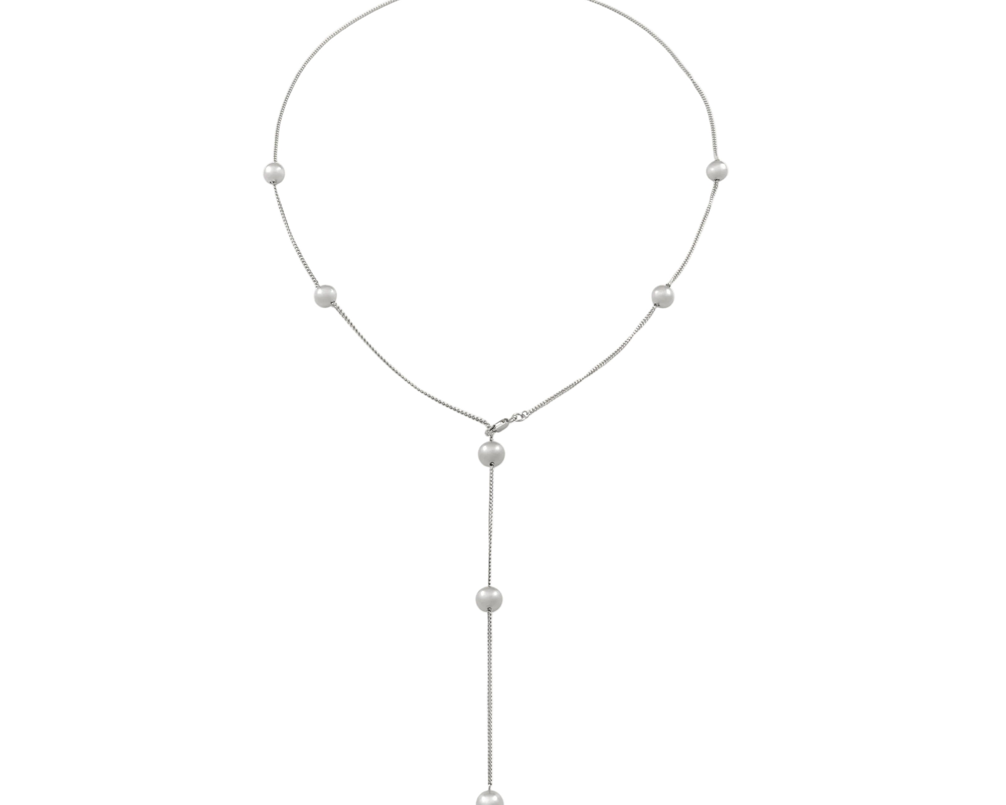 Long ball detail necklace y shape sener besim