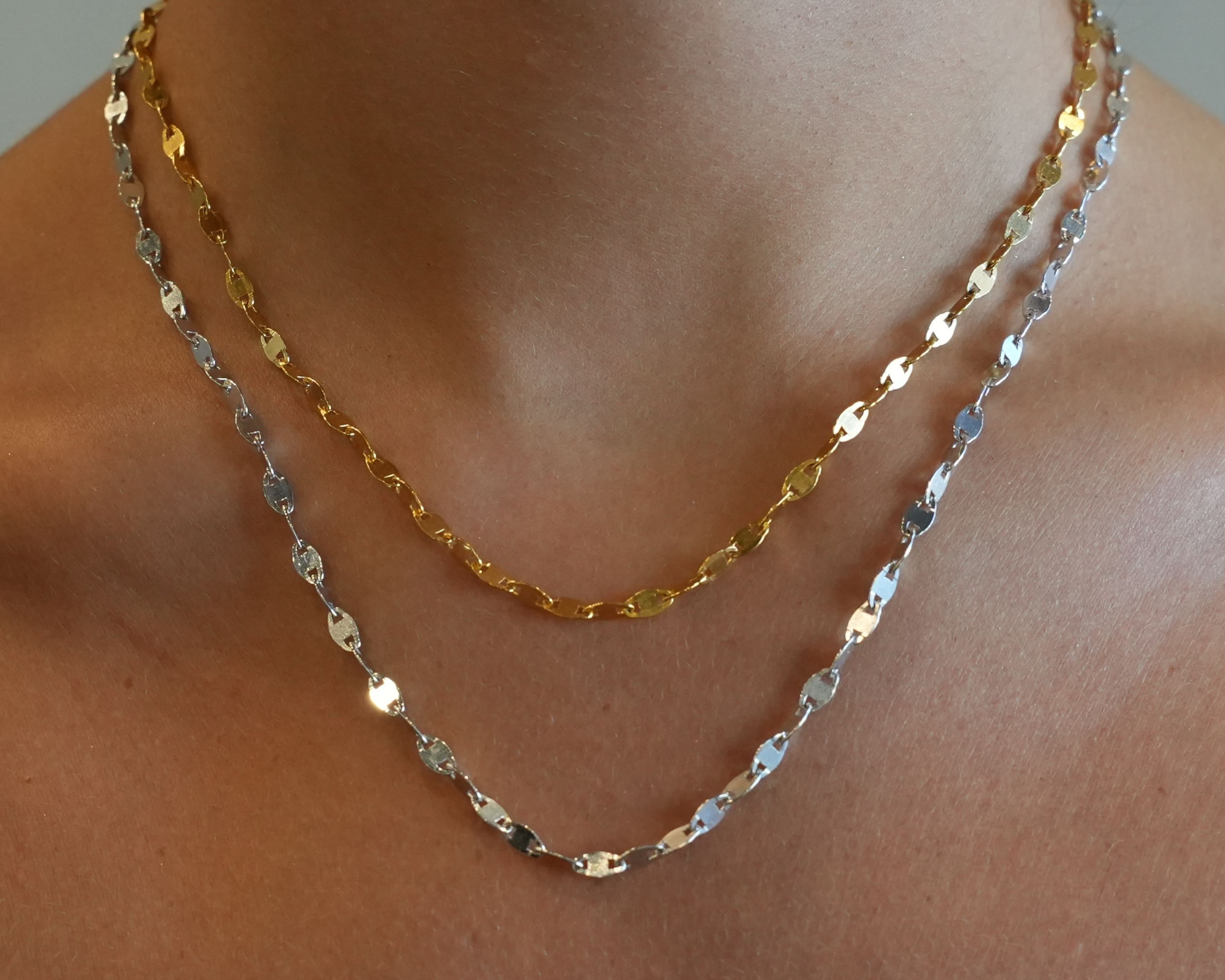Layered Necklaces Sterling Silver Gold Sener Besim