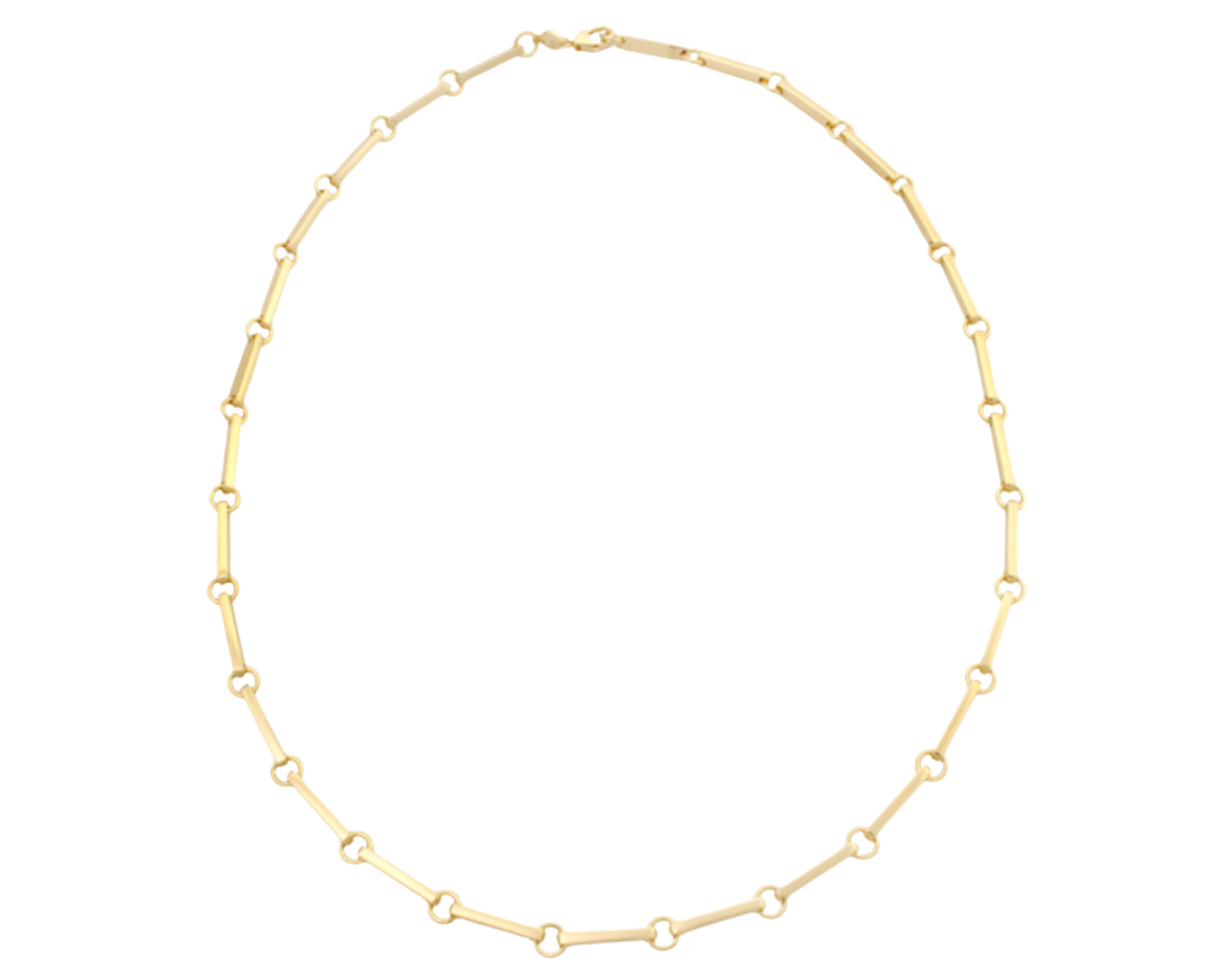 Bar Chain Link Necklace in 14kt gold plate with sterling silver base — Sener Besim