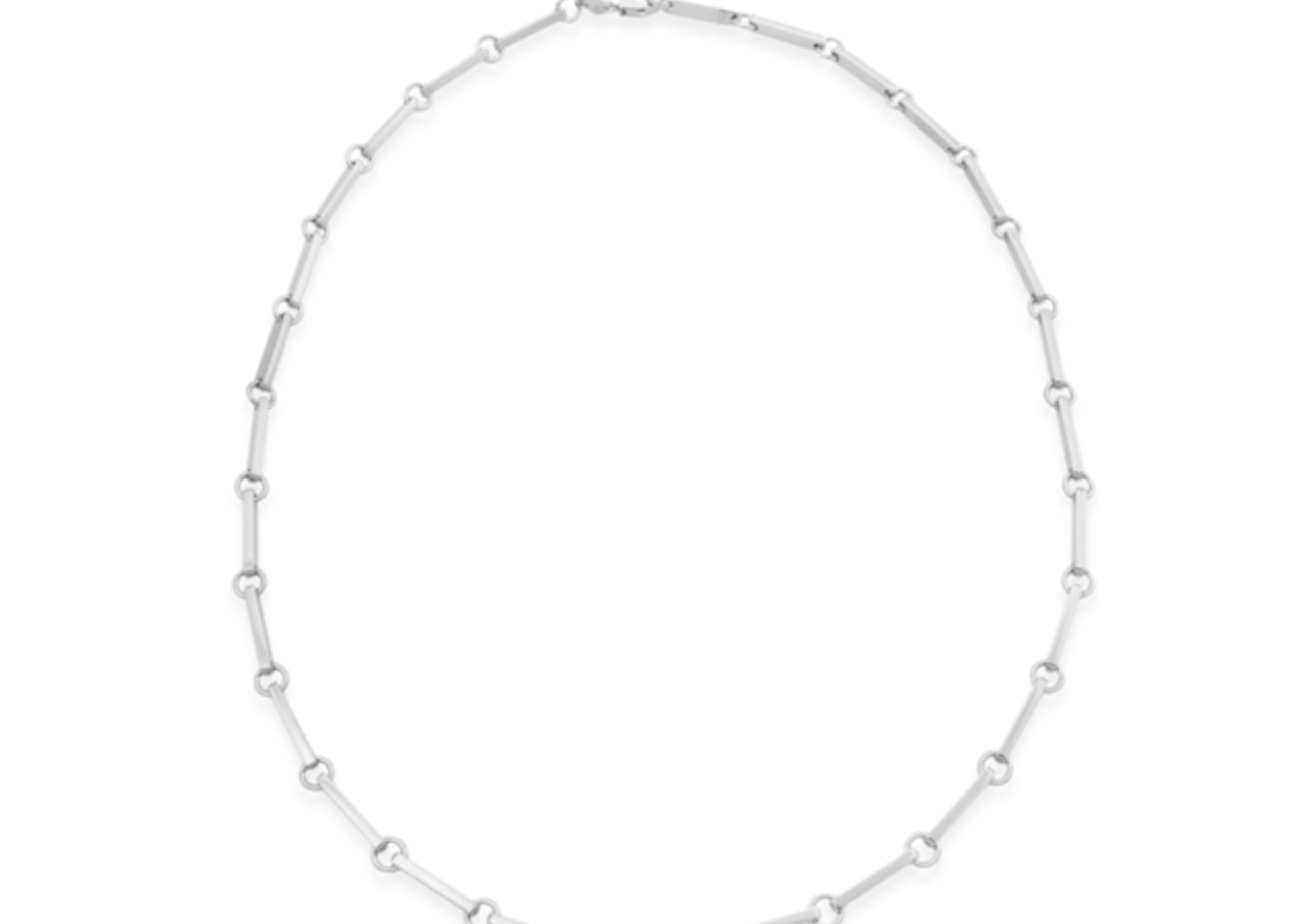 Bar Chain Necklace in rhodium plated sterling silver — Sener Besim