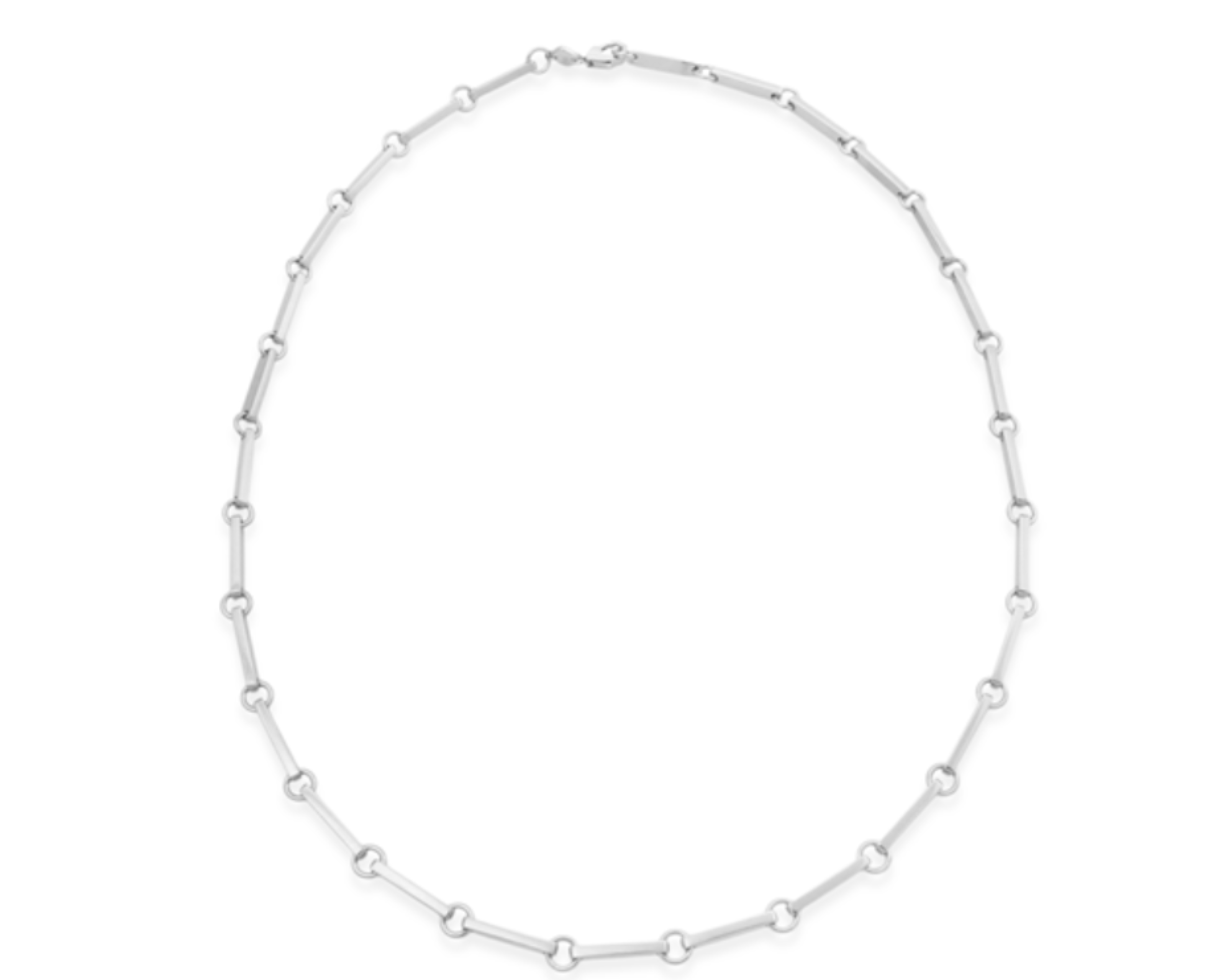 Bar Chain Necklace in rhodium plated sterling silver — Sener Besim