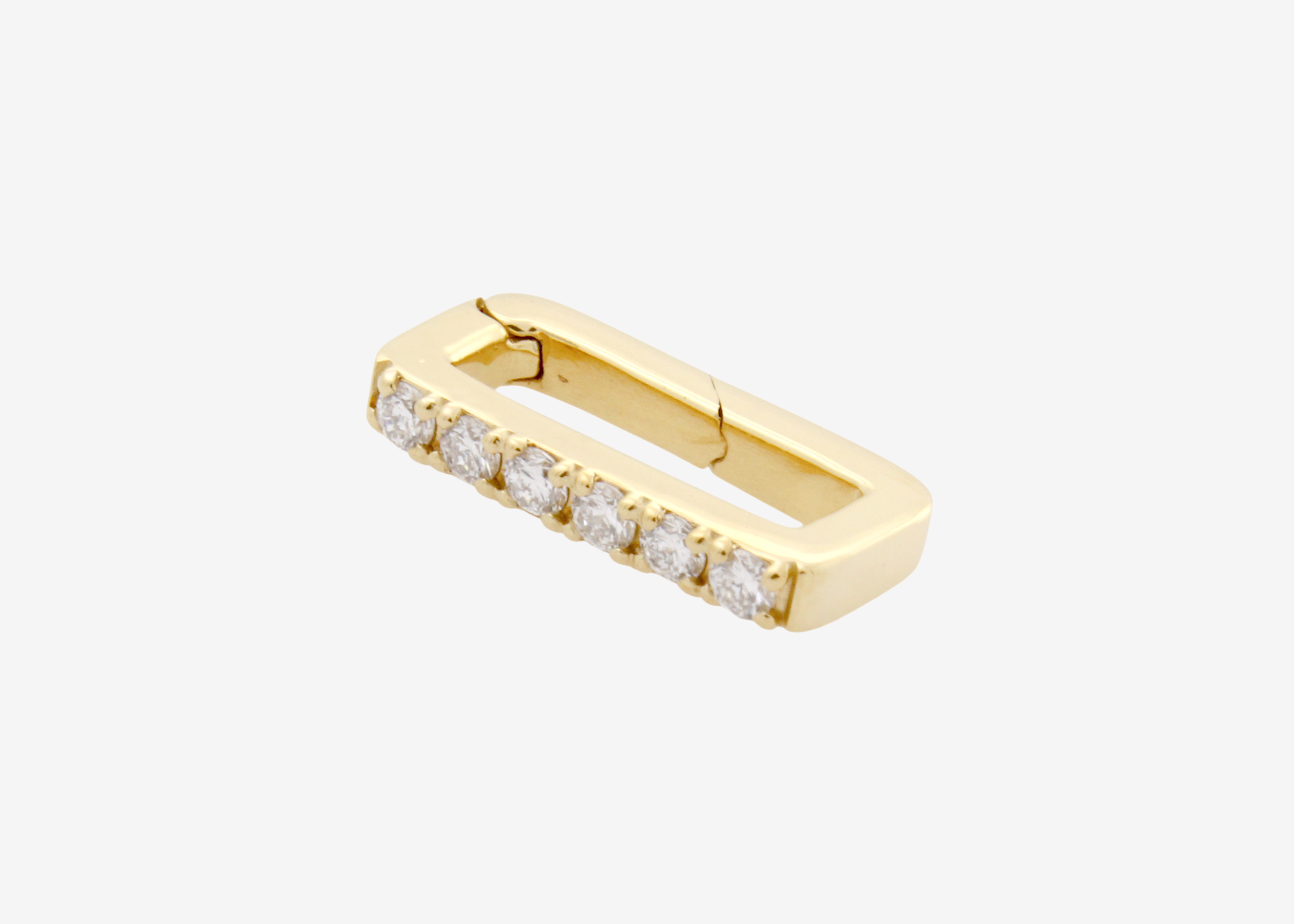 Diamond Link Carabiner in 14ct gold plated sterling silver — Sener Besim