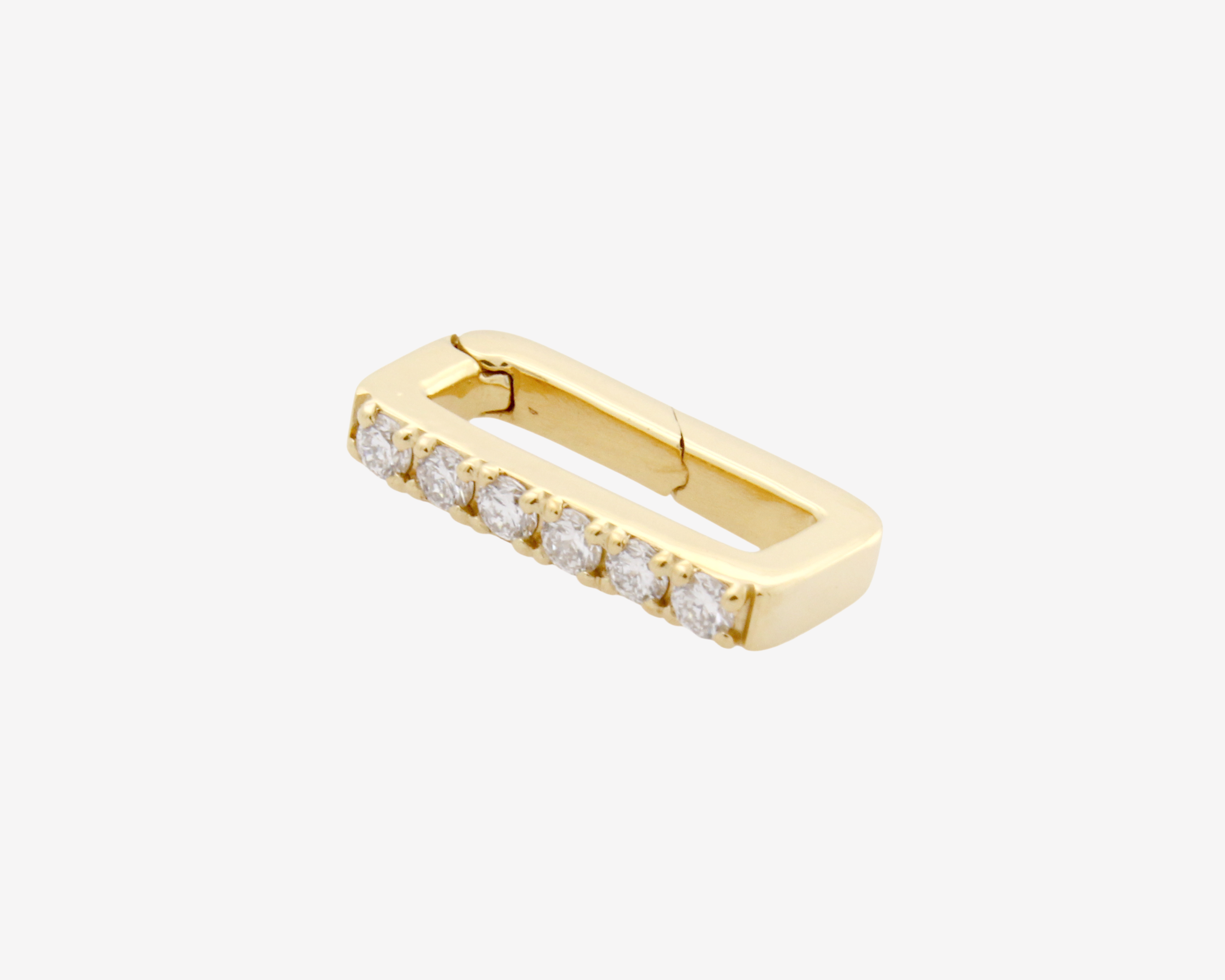 Diamond Link Carabiner in 14ct gold plated sterling silver — Sener Besim