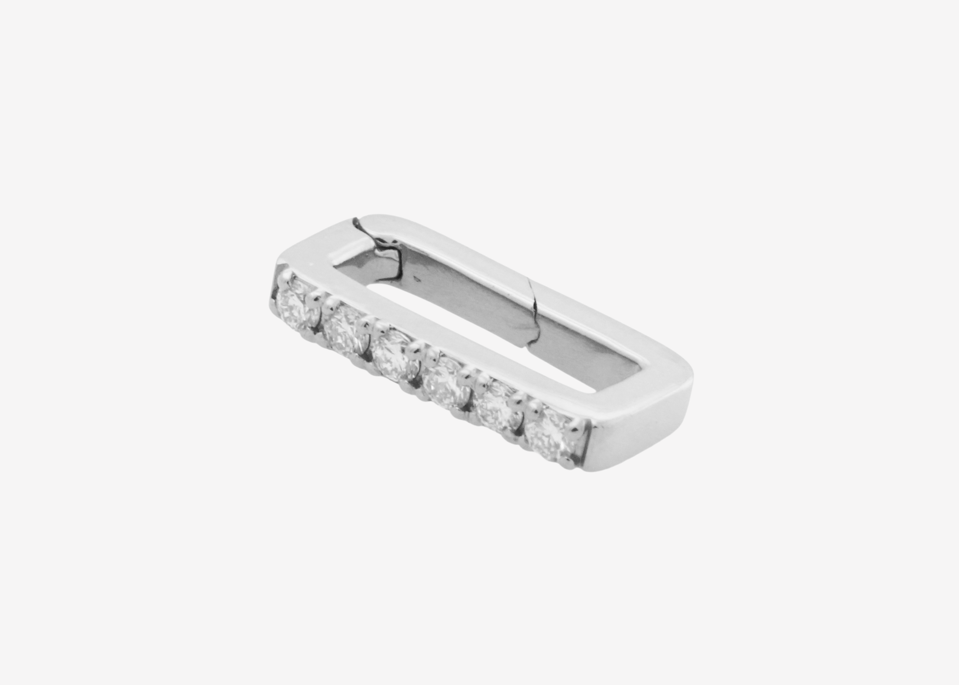Diamond Link Carabiner in rhodium plated sterling silver — Sener Besim