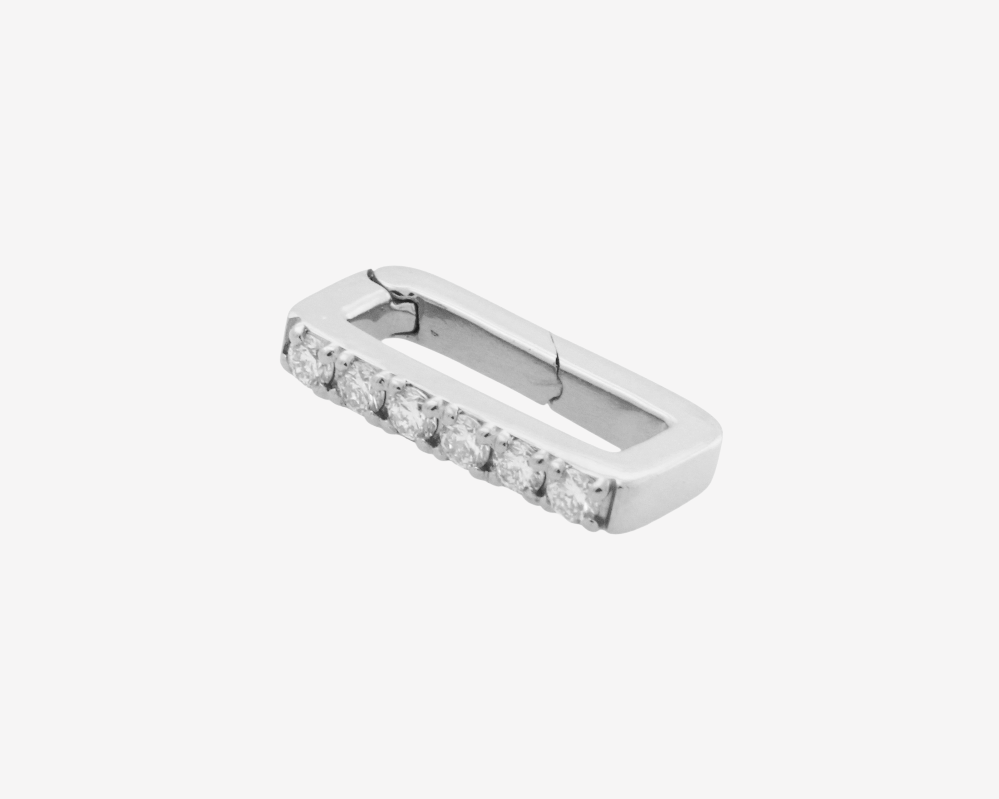 Diamond Link Carabiner in rhodium plated sterling silver — Sener Besim