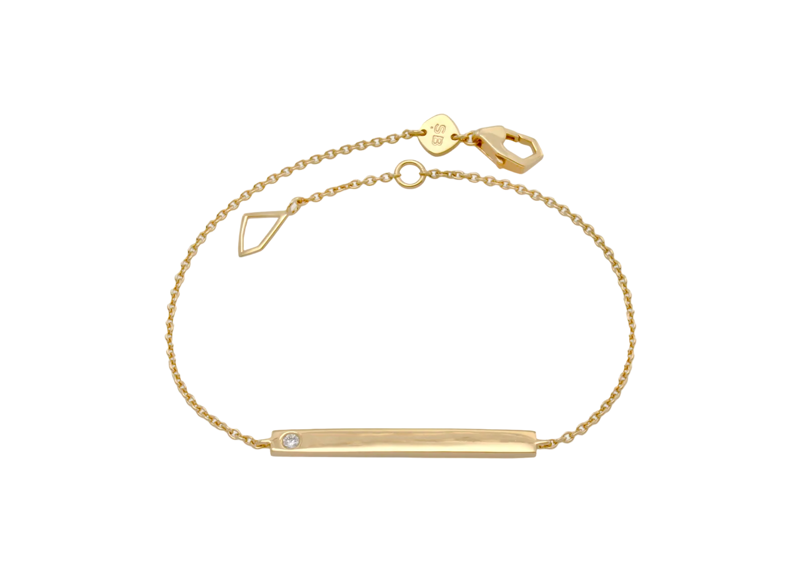 engraving bar bracelet with white diamond sener besim