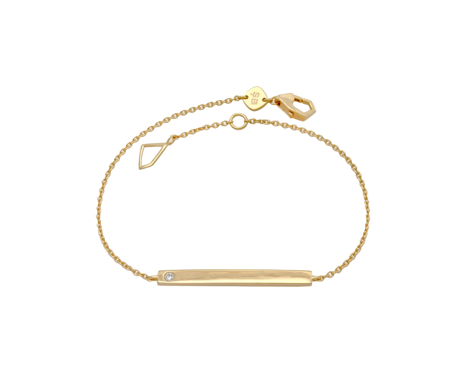 engraving bar bracelet with white diamond sener besim