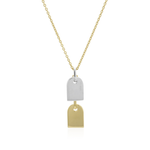 Double Tag Necklace in gold vermeil and rhodium plated sterling silver — Sener Besim