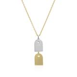 Double Tag Necklace in gold vermeil and rhodium plated sterling silver — Sener Besim