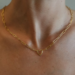 Heart Carabiner styled on a layered necklace — Sener Besim buildable jewellery
