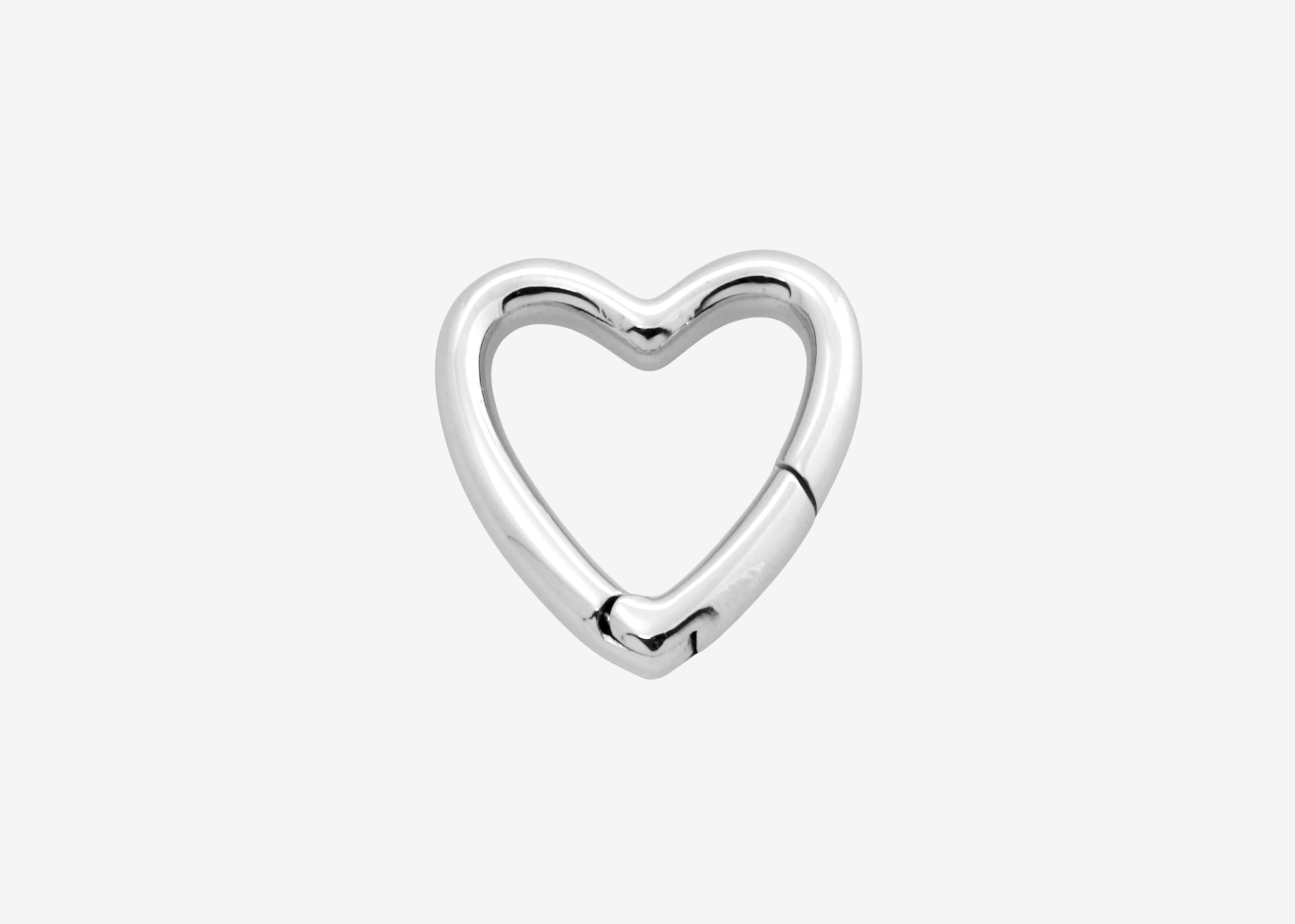 Heart Carabiner in rhodium plated sterling silver — Sener Besim