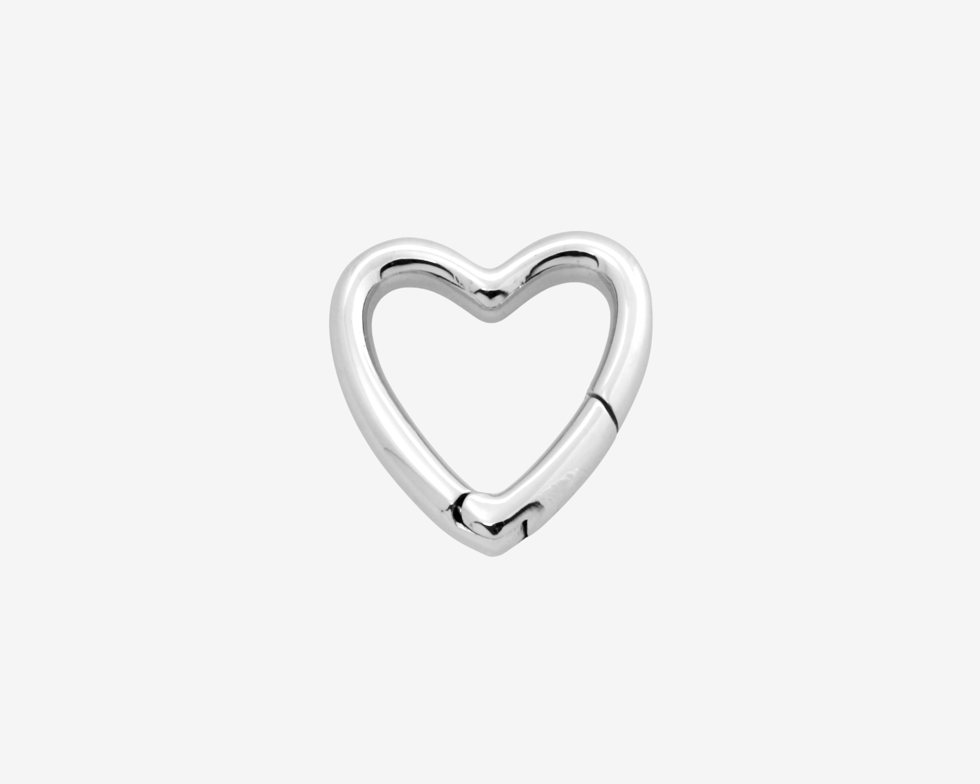 Heart Carabiner in rhodium plated sterling silver — Sener Besim