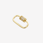 Oval Carabiner with Gems in 14ct gold plated sterling silver — Sener Besim