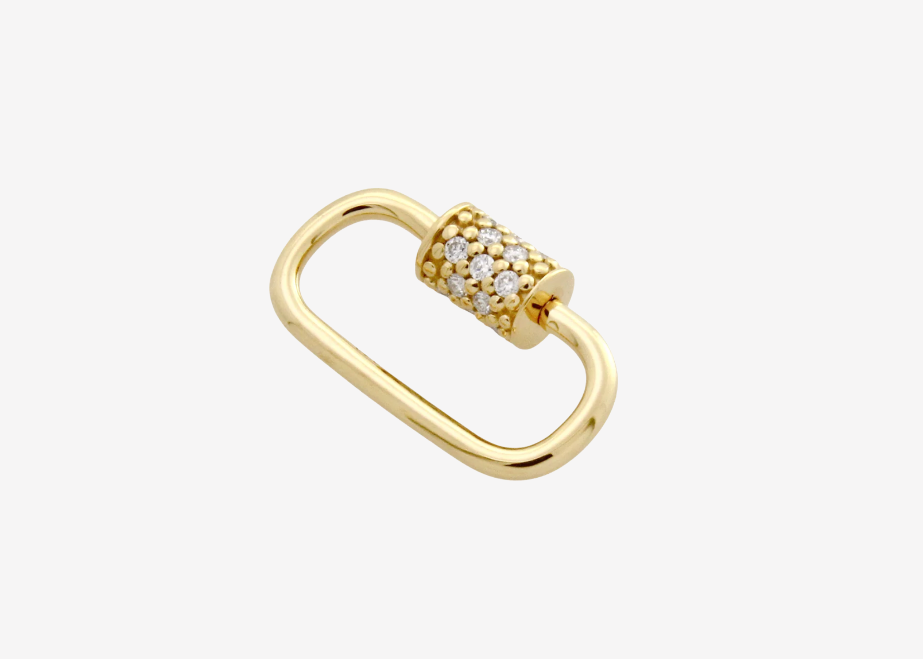 Oval Carabiner with Gems in 14ct gold plated sterling silver — Sener Besim