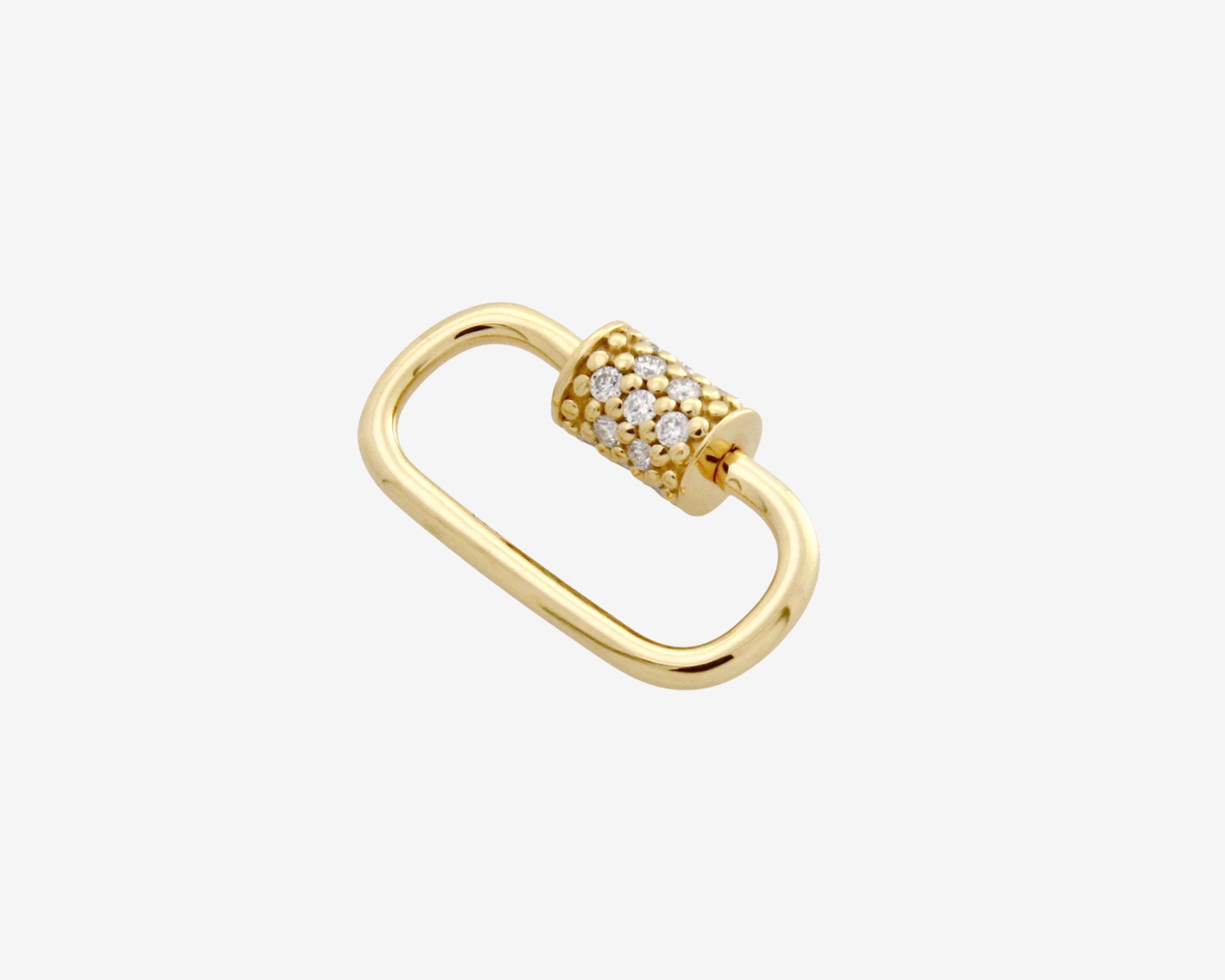 Oval Carabiner with Gems in 14ct gold plated sterling silver — Sener Besim