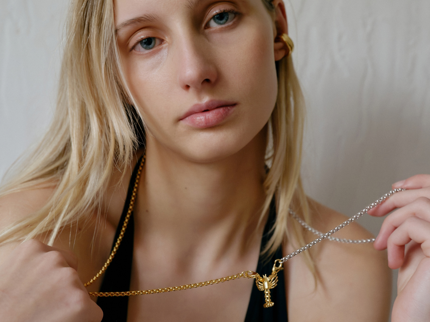 Sener Besim Lobster Pendant Worn