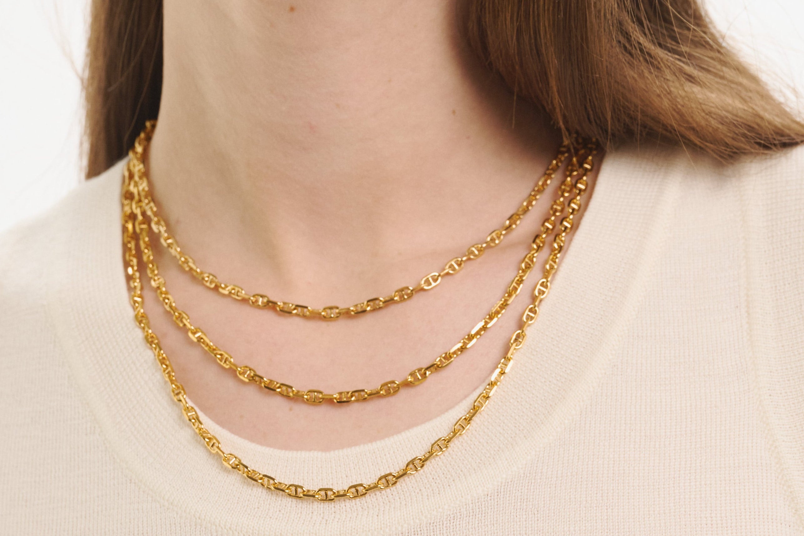 Sener Besim Anchor Chains Layered Worn