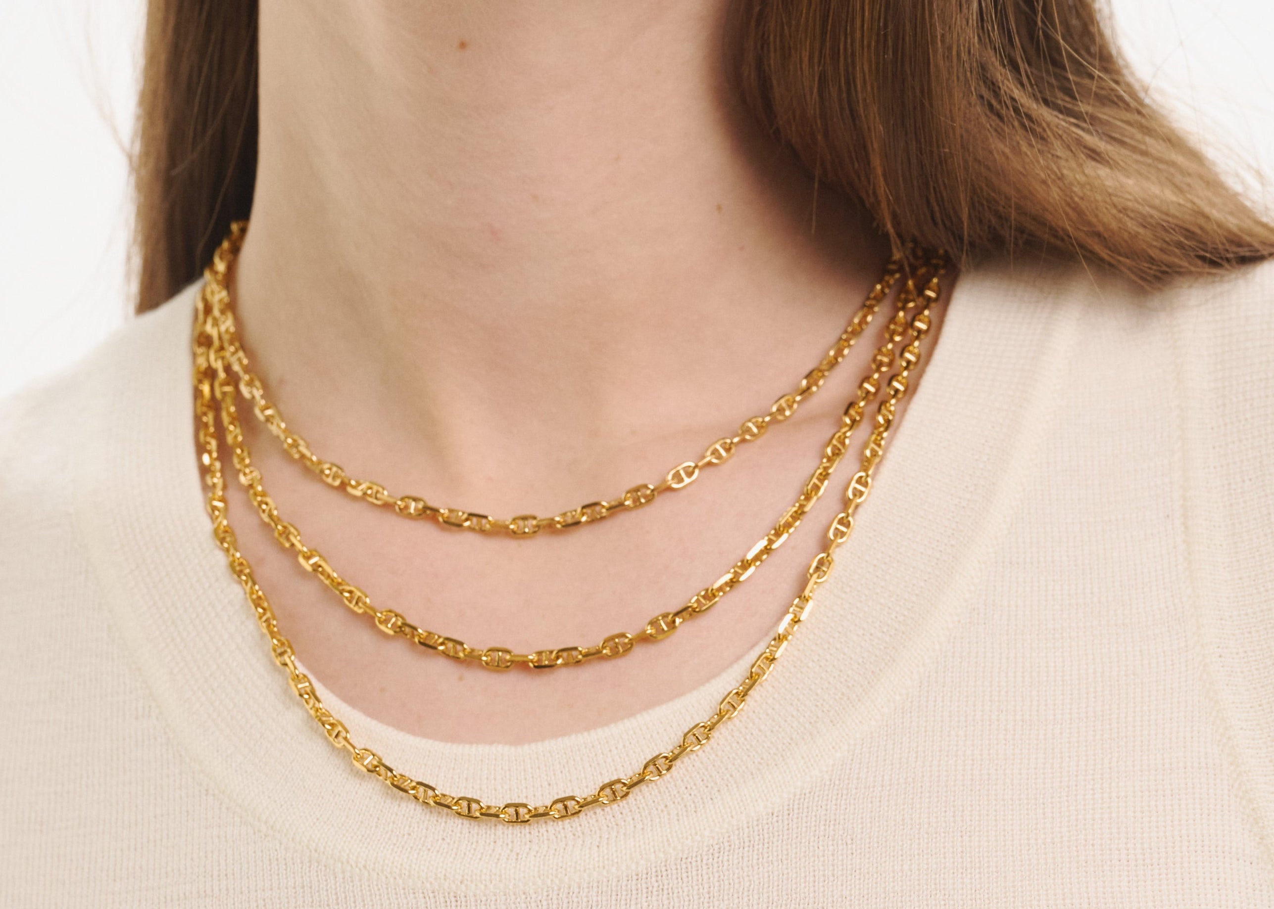 Sener Besim Anchor Chains Layered Worn