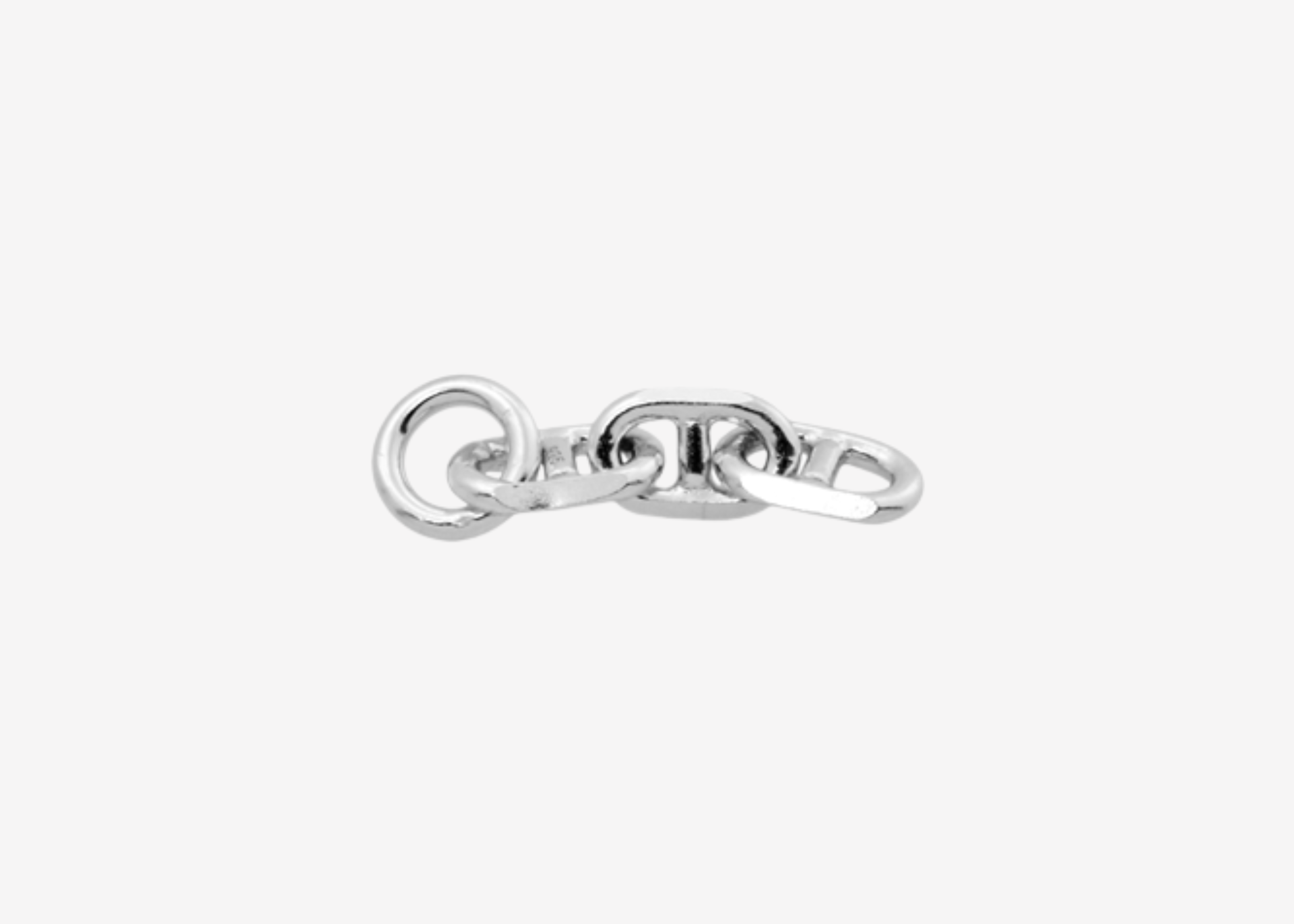 Şener Besim Anchor Charm Extender in rhodium plating, sterling silver