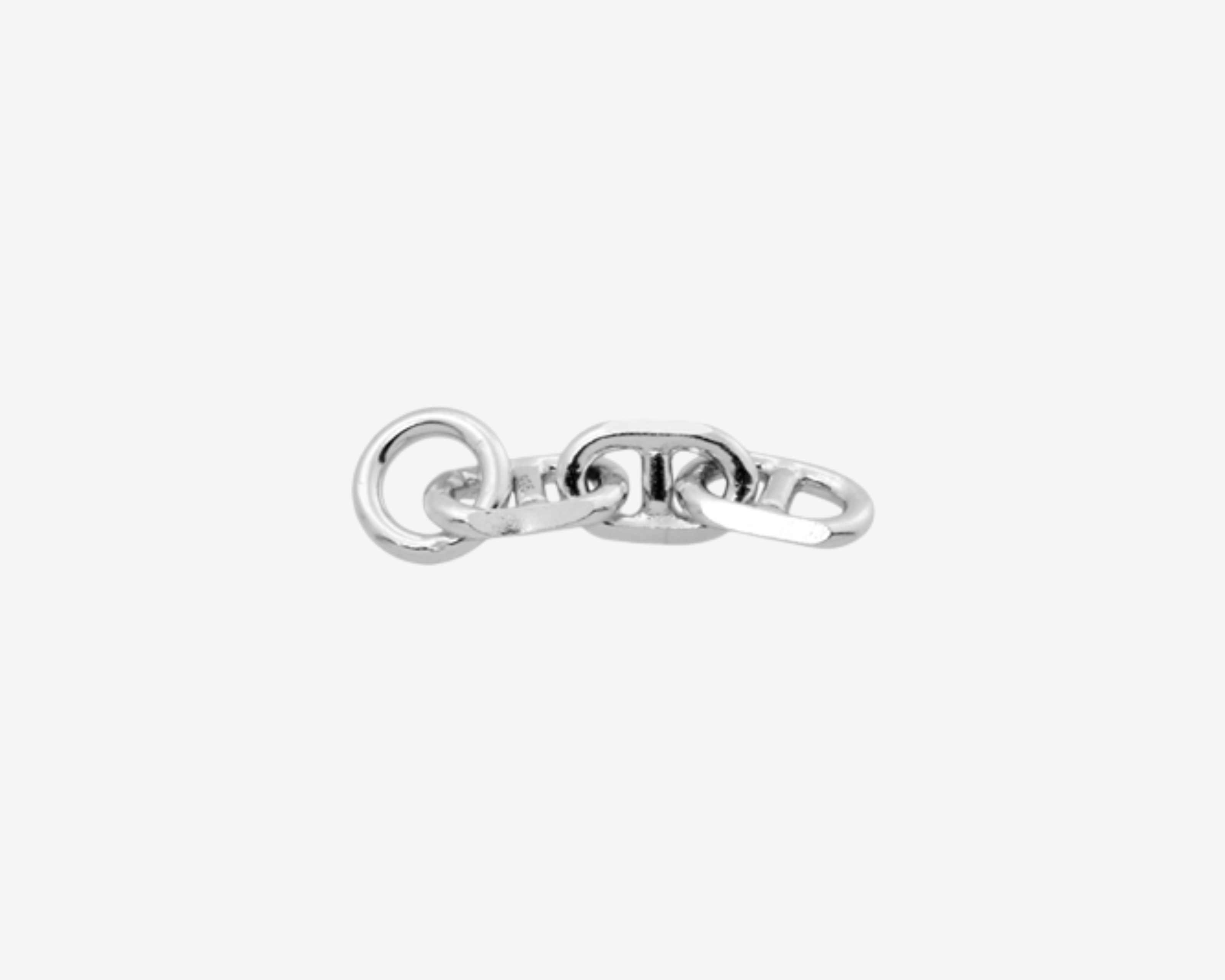Şener Besim Anchor Charm Extender in rhodium plating, sterling silver