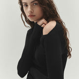 Angular Neck Top Black
