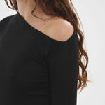 Angular Neck Top Black