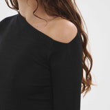Angular Neck Top Black