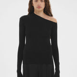 Angular Neck Top Black