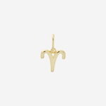 Şener Besim Aries Charm in 14ct gold plating, flat lay